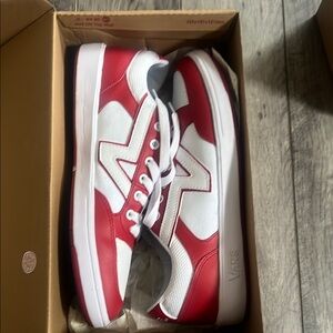 Vans Red and White Classic Sneakers